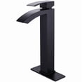 thumbnail image 1 of ANGELES HOME Matte Black Bathroom Sink Faucet with Single Handle, Bathtub Basin Vessel Faucet with Deck Plate, Solid Brass Bathroom Waterfall Faucet, Pop Up Drain Included, Modern, 1 of 1