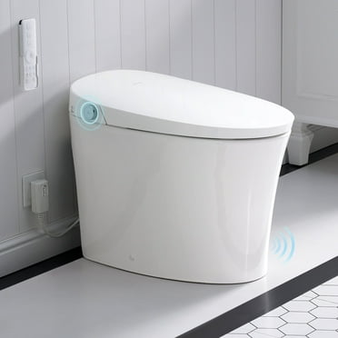 ANGELES HOME Smart Toilet with Built-in Tank, One Piece Bidet Toilet for Bathrooms, Elongated Toilet with Dual Auto Flush,Foot Sensor Operation, Heated Bidet Seat, Remote Control