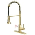 thumbnail image 1 of WELLFOR Touchless Kitchen Faucet with Pull Down Sprayer, Motion Sensor Kitchen Faucet Single Kitchen Faucet High Arc Pull Out Faucet, Brush Gold, 1 of 7