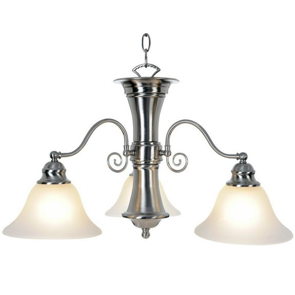 Monument 617254 Wellington Lighting Collection, 3 Light Chandelier, Brushed Nick