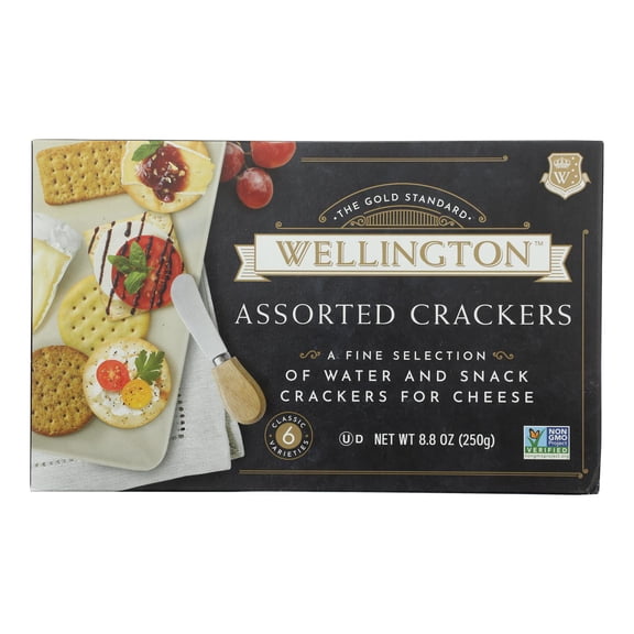 WELLINGTON - Gourmet Cracker Assortment for Cheese and Spreads - 8.8 OZ, Case of 12
