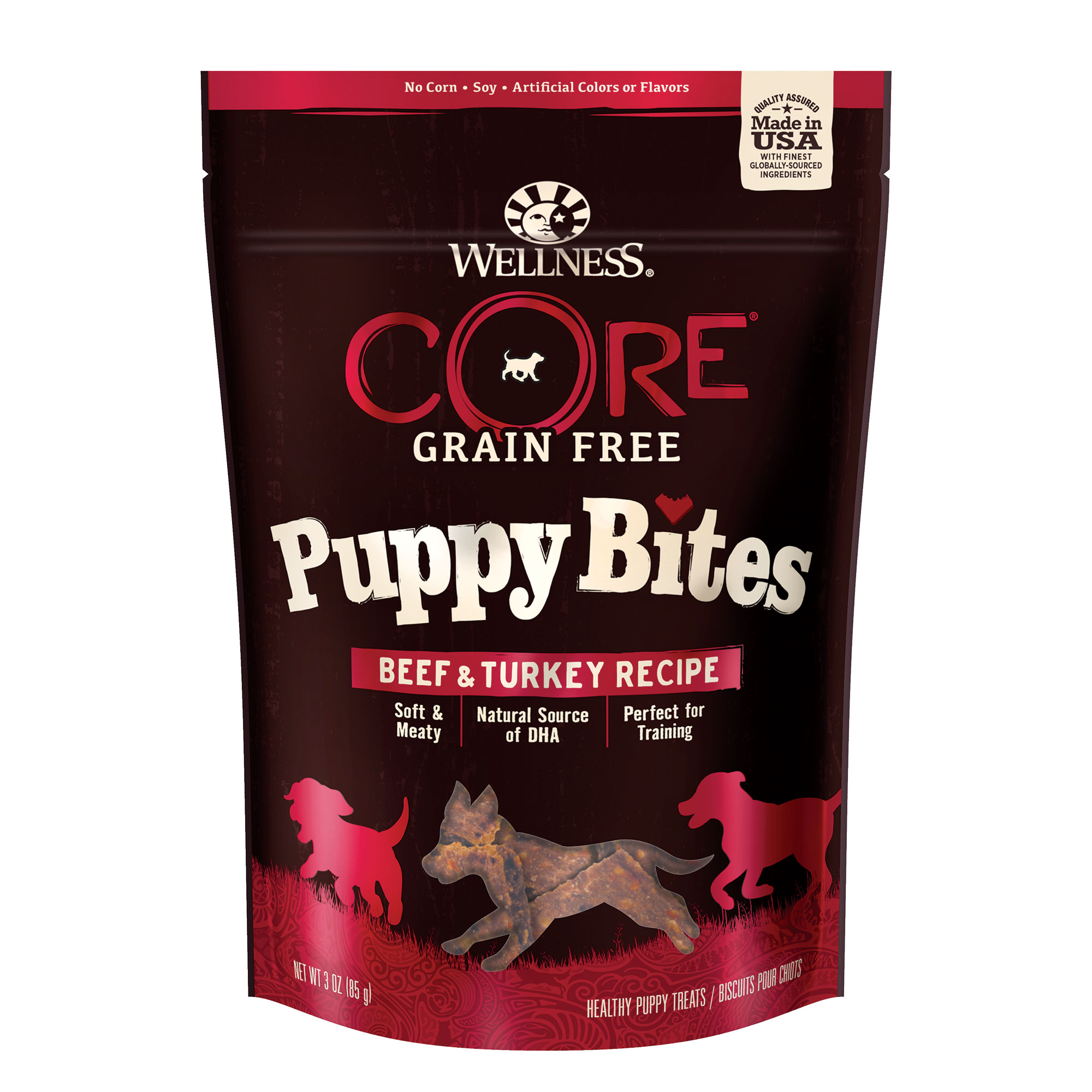 WELLNESS CORE Grain Free Puppy Bites, Beef & Turkey Recipe, 3 oz Bag - image 1 of 7