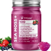 WELLNESS LABSRX Irish Sea Moss Gel - Wildcrafted Raw Seamoss Gel for Immune Support, Healthy Digestion - MixBerry