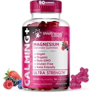 WELLNESS LABSRX Magnesium Glycinate Gummies 1000mg, Chewable Gummy - Mix Berry Flavor, 90 Count