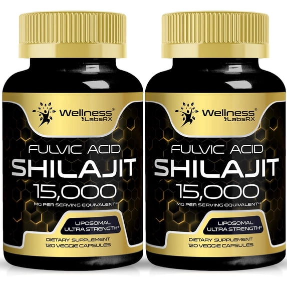 WELLNESS LABSRX Shilajit Capsules 15000mg, 240 Veggie Capsules, Organic Extract