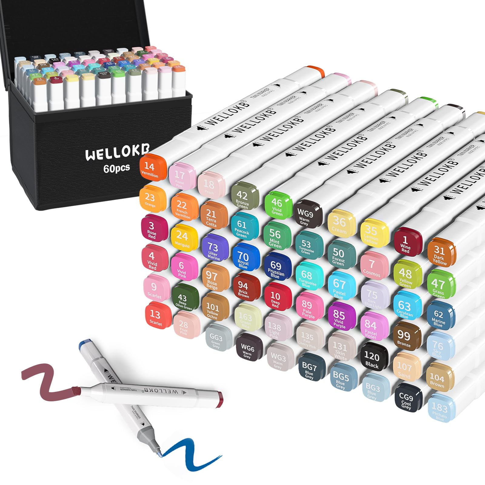 Bianyo Professional Series Alcohol-Based Dual Tip Brush Markers Set of 72