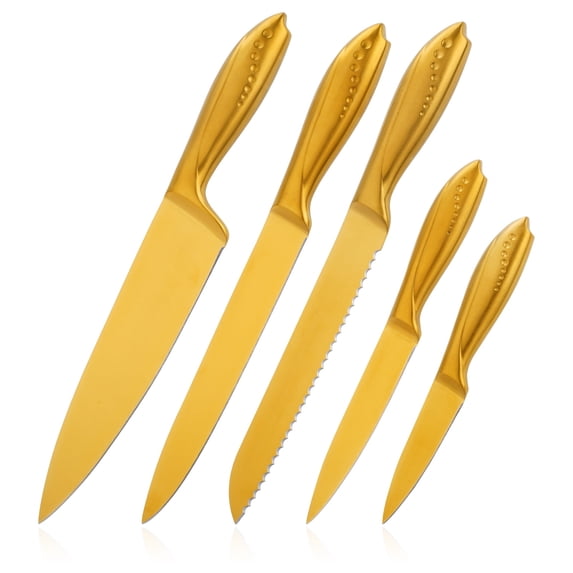 Wellstar 5 Piece Kitchen Knife Set, Chef Carving Bread Utility Paring Knives, Stainless Steel