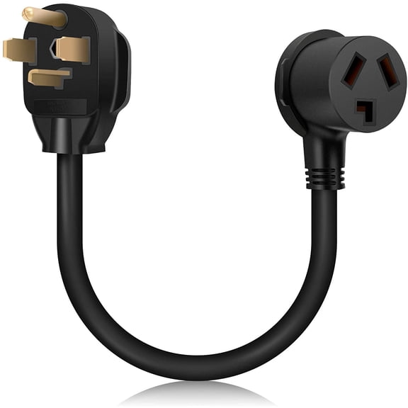 WELLUCK 1.5FT 3 Prong to 4 Dryer Adapter, Plug Prone Outlet 14-30P Male 10-30R Female Receptacle for Old Clothes Converter, 30A, 250V