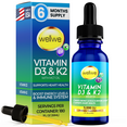 thumbnail image 1 of WELLWE Liquid Vitamin D3 K2 Drops with MCT Oil 5000 IU - Vegan, Unflavored (1 Bottle), 1 of 6