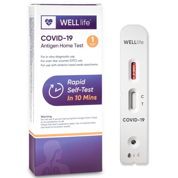 WELLlife COVID-19 Antigen Home Test, Covid Test Result in 10 Minutes FDA Cleared Covid Home Test, 1 Test, Easy to Use with No Discomfort