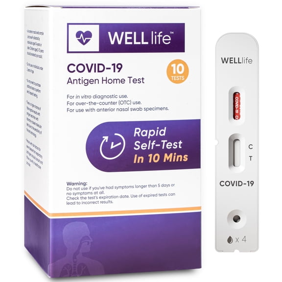 WELLlif COVID-19 Antigen Home Test, Covid Home Test Result in 10 Minutes FDA Cleared Covid Tests, 10 Tests