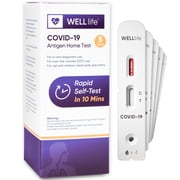 WELLlife COVID-19 Antigen Home Test, Covid Test Results in 10 Mins FDA Cleared Covid Home Test, 5 Tests per Kitbox with Holder