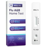 WELLlife Flu A&B Home Test, Flu Test 1 Test the First FDA Authorized Influenza Rapid Test Kit for Home Use Result in 10 Minutes