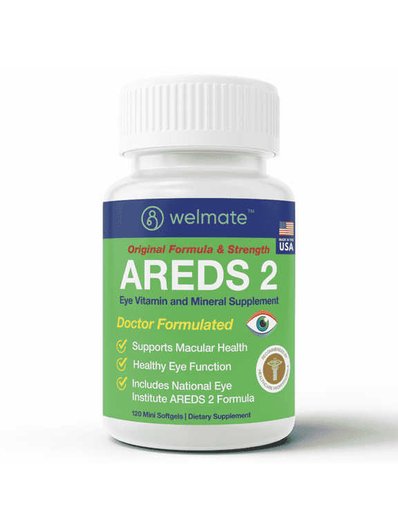 AREDS 2 Eye Vitamins & Mineral Supplement, Advanced Vision Support, Lutein & Zeaxanthin, 120 Mini Softgels