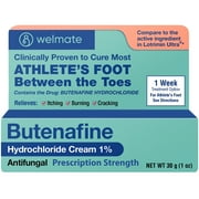 WELMATE Antifungal Skin Cream, 1% Butenafine HCL - Athlete's Foot, Jock Itch & Ringworm - 1oz