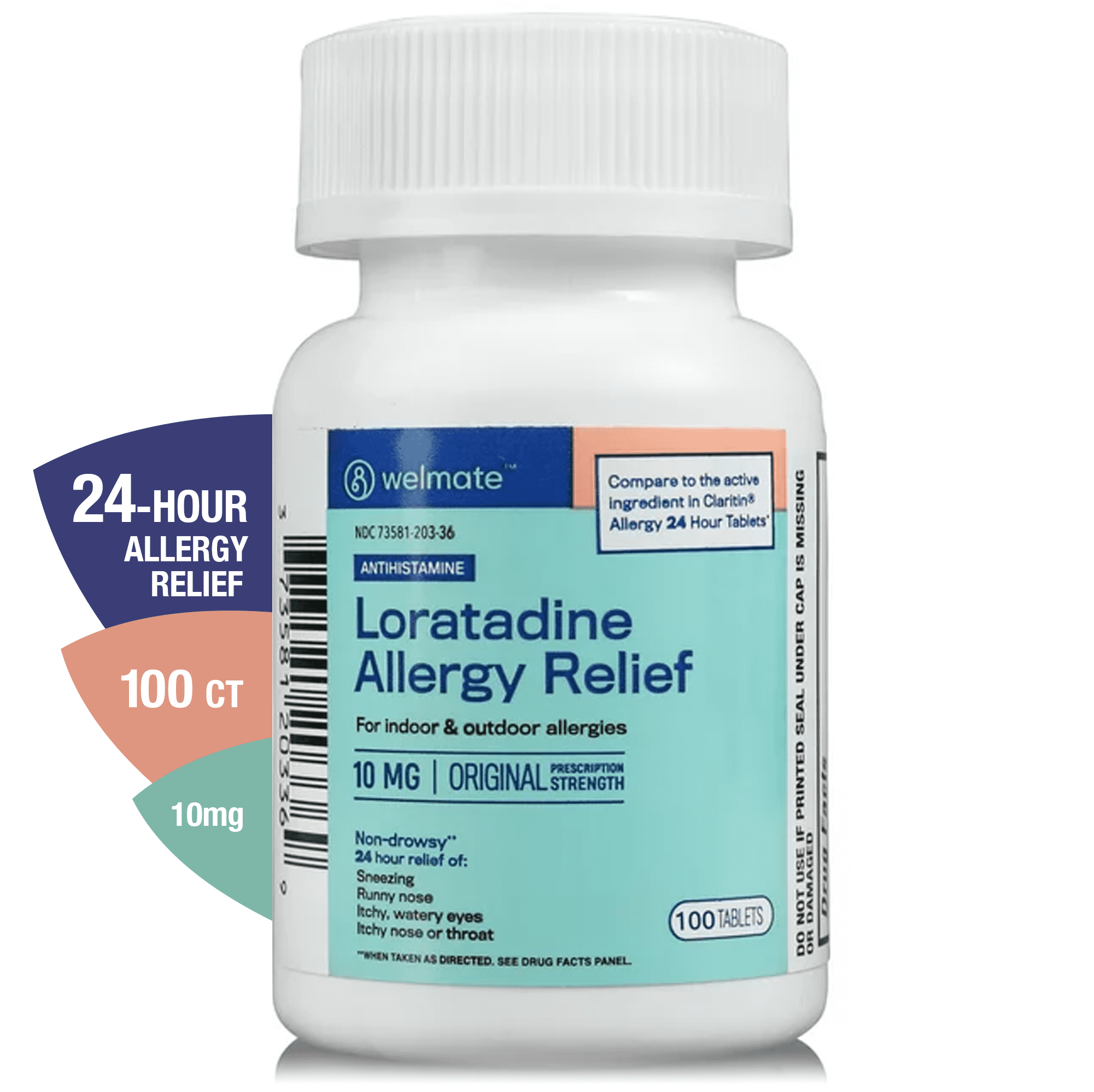 WELMATE Antihistamine Allergy Relief - Loratadine 10mg - 24 Hour Relief ...