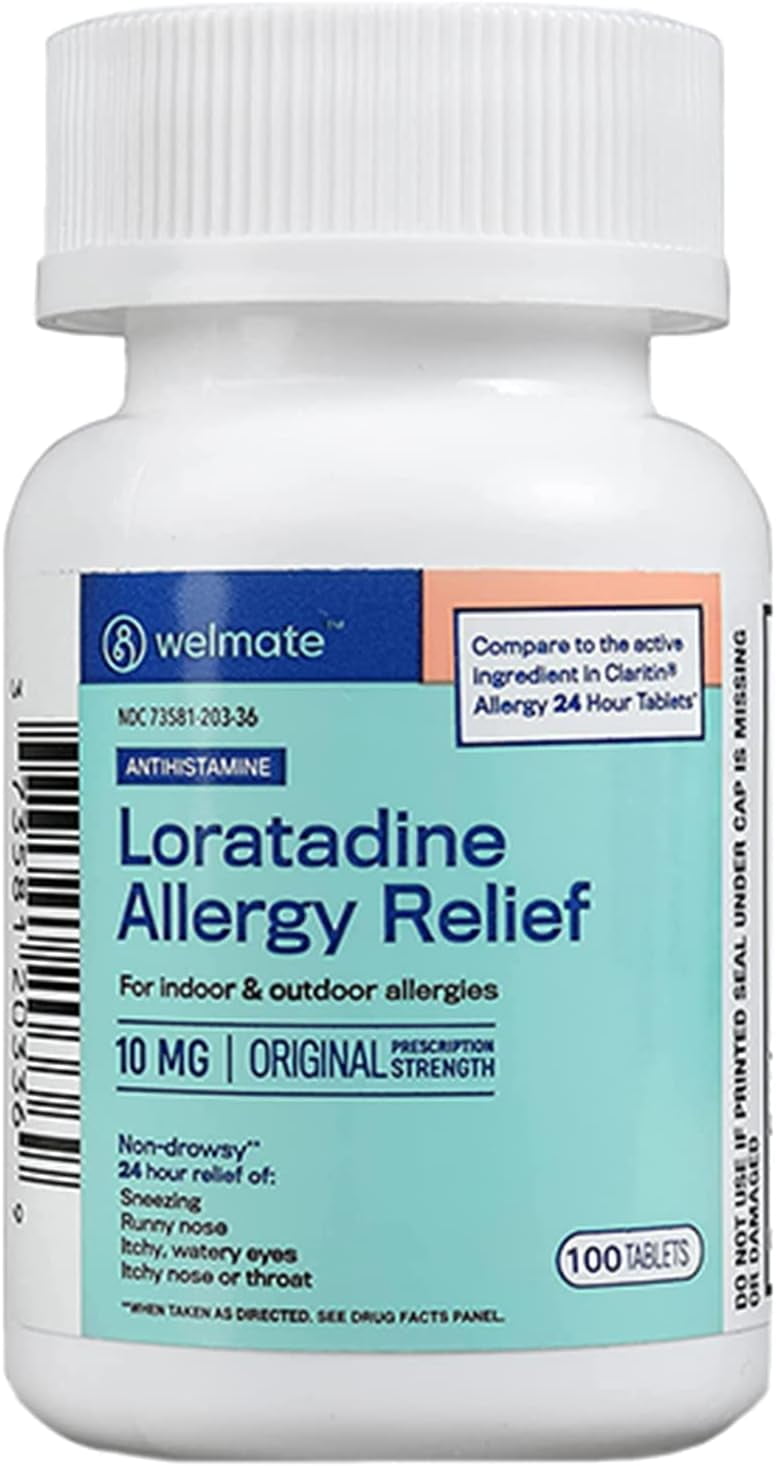 WELMATE Antihistamine Allergy and Sinus Medicine Loratadine 10mg 24