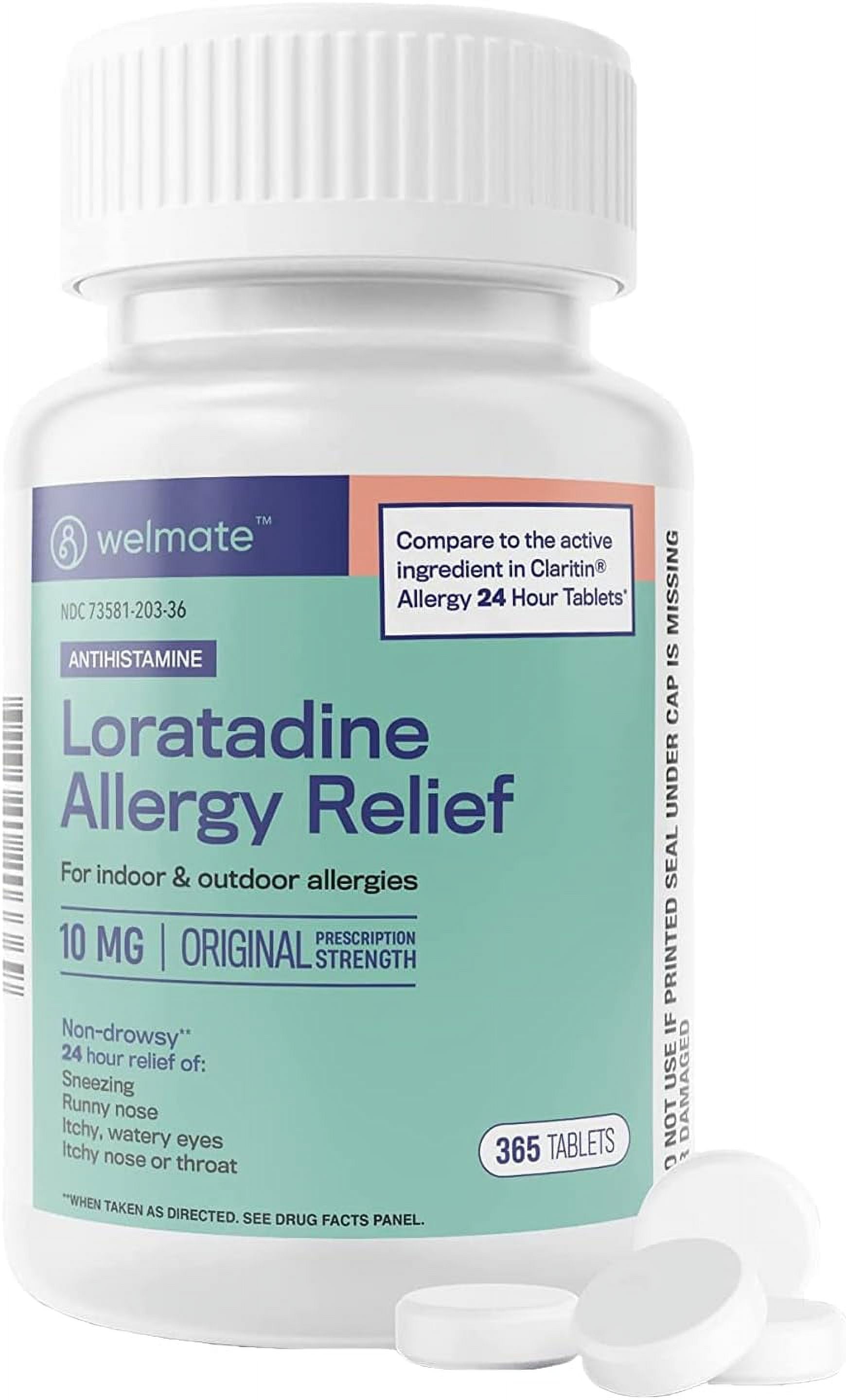 WELMATE Antihistamine Allergy and Sinus Medicine Loratadine 10mg 24