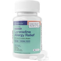 WELMATE Antihistamine Allergy and Sinus Medicine - Loratadine 10mg - 24 Hour Relief - 365 Count Tablets