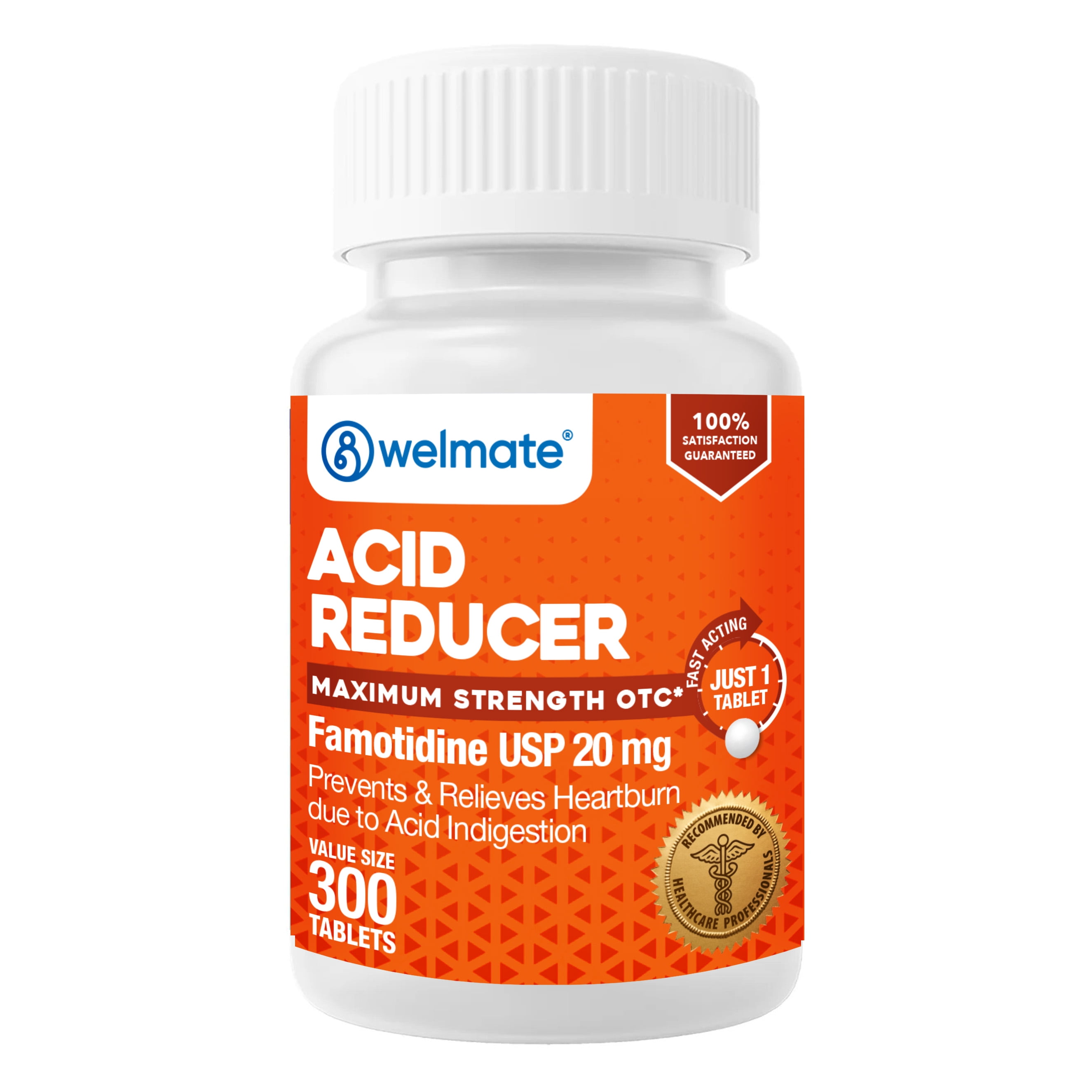 WELMATE - Famotidine Acid Reducer, 20mg - Maximum Strength - 300 Tablets