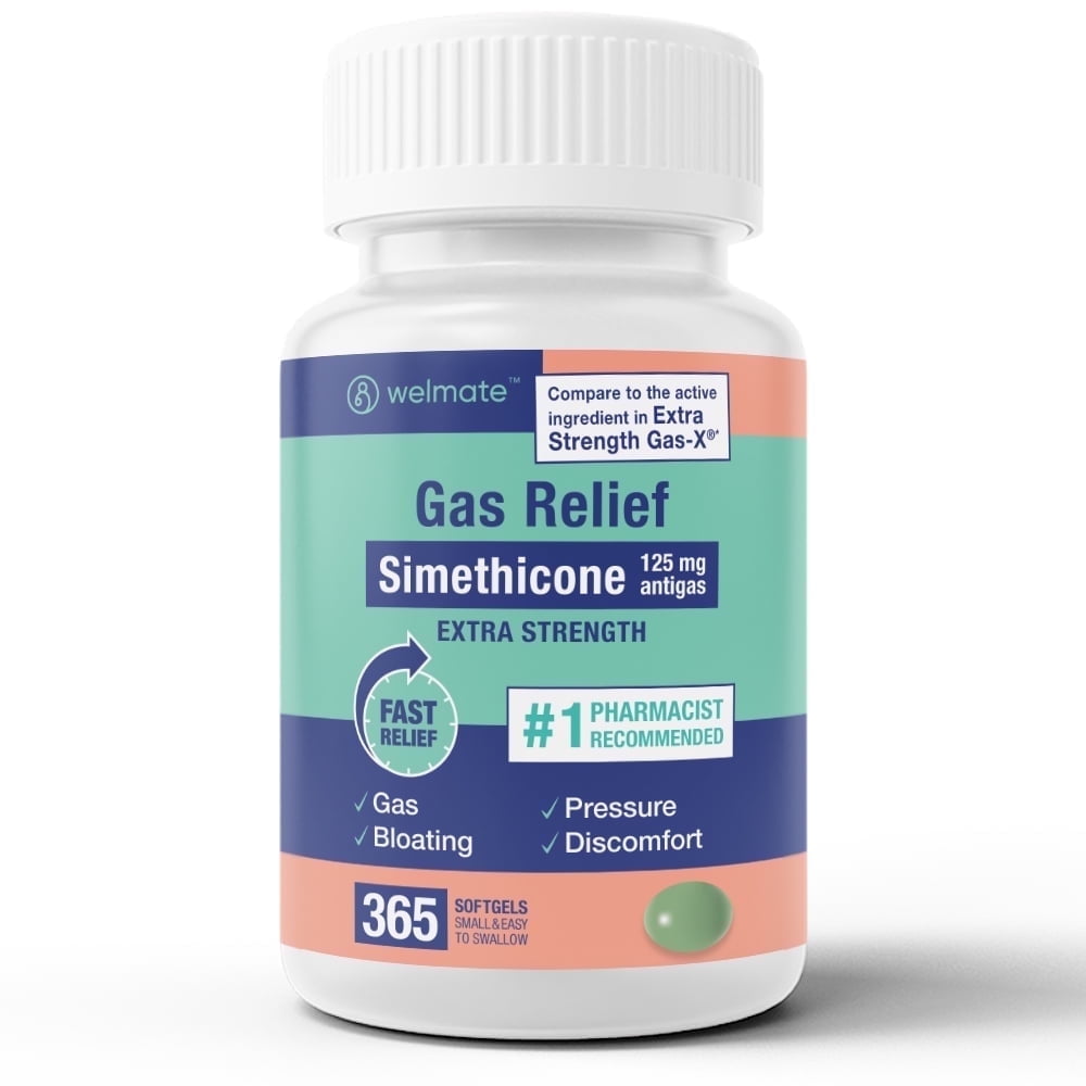 WELMATE Simethicone 125mg Gas Relief Softgels, 365 Count