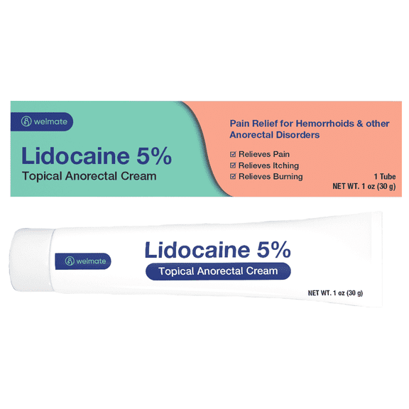 WELMATE Pain Relief, 5% Lidocaine Numbing Cream, 1oz