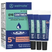 WELMATE Sodium Chloride Ophthalmic Eye Ointment 5% for Corneal Edema, 3.5 gm, Pack of 3