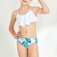 thumbnail image 1 of WELOIJEVBE 2 Piece Girls Swimsuit Summer Quick-Drying Tropical&nbsp;Print&nbsp;Ruffled Bikini Set Teen Girl Bathing Suit Girls' Swimwear 13-14 Years, 1 of 7