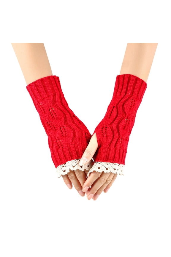 Arm Warmers Women Arm Sleeves for Female Handmade Crochet Fingerless Lace Gloves Winter Mittens Girls Arm Sleeves Hand Warmer Arm Warmers