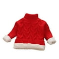 thumbnail image 1 of WELOIJEVBE Baby Girl Clothes Baby Girl SweaterNew Fall and Winter Children's Sweater Boys' Crewneck Sweater Girls' Thick and Bottom Turtleneck Sweater, 1 of 4