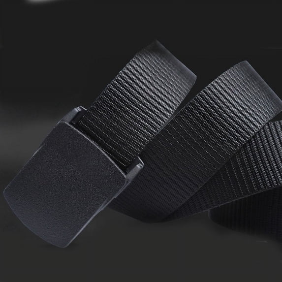 WELOIJEVBE Belts for Men Wild Men Canvas Belt Hypoallergenic Metal free Automatic Buckle BK