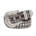 thumbnail image 1 of WELOIJEVBE Belts for Women Women Bling Leather Belts for Jeans Pants with Fashion Silver Buckle, 1 of 3