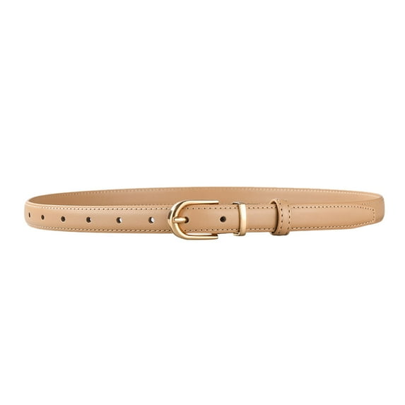 WELOIJEVBE Belts for Women Women Thin Belt Skinny Leather Belt Jeans Dress with Gold Alloy Buckle