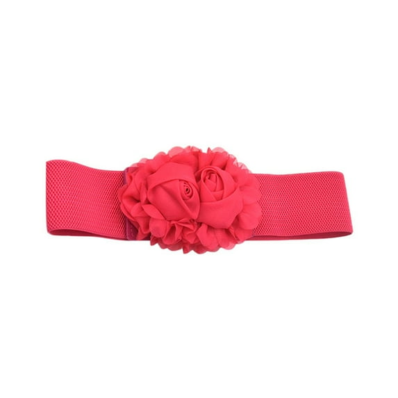 WELOIJEVBE Belts for Women Women's Floral Elastic Dress with Decorative Floral Wide Waistband