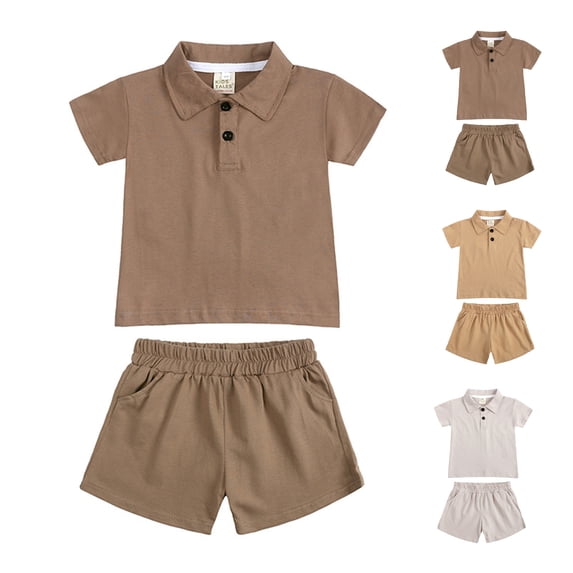 WELOIJEVBE Boys 2 Piece Outfits Athletic Child Boys Spring Summer Short Sleeve T-Shirt and Shorts Boys' Clothing Sets 4-5 Years