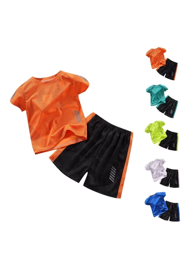 Boys 2 Piece Set Casual Short Sleeve T-Shirt and Shorts for Child Boys Boys Clothes 4-5 Years