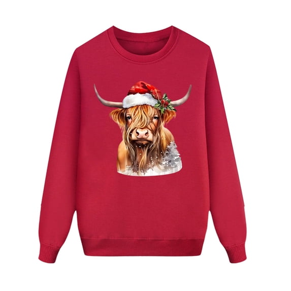 WELOIJEVBE Christmas Family Pajamas Matching Sets Christmas Printed Long Sleeved Pullover Sweatshirt Holiday Family Three Piece Set Hoodie Parent Child Outfit