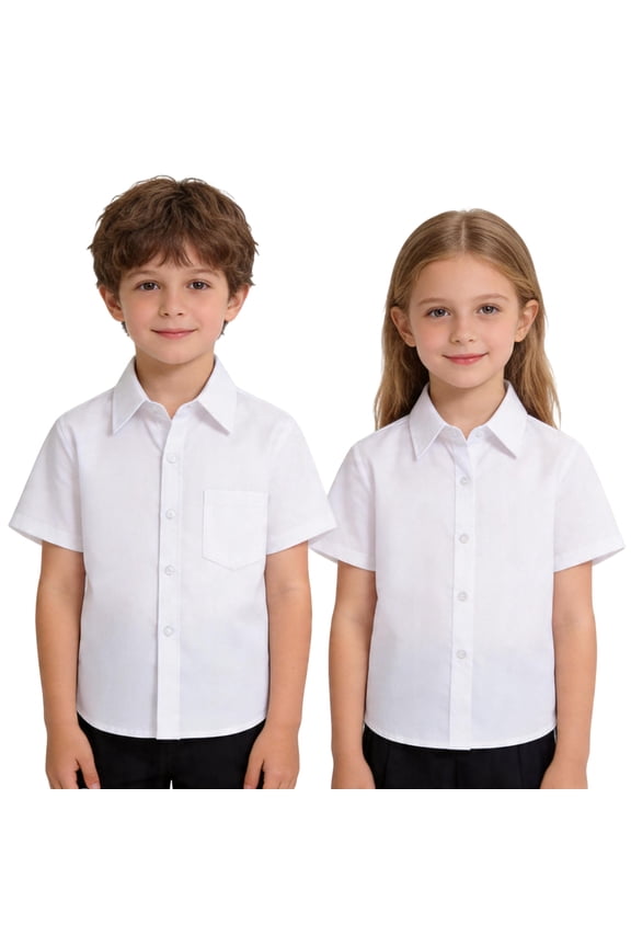 Girls Button Down Shirts White Polo Shirts for Boys Graduation Shirts School Uniform Shirts for Boys 10-11 Years