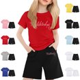 thumbnail image 1 of WELOIJEVBE Girls Summer Clothes Two Piece Casual Active Short Sleeve Performance Tops and Shorts for Teen Girl Girls Outfits size 12-13 Years, 1 of 5