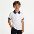 thumbnail image 1 of WELOIJEVBE Kids Boy's Short Sleeve Polo Shirts Boys School Uniform Shirts Casual Collared V Neck Boys' Polo Shirts Boys Shirts Size 9-10 Years, 1 of 3