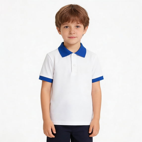 WELOIJEVBE Kids Boy's Short Sleeve Polo Shirts Boys School Uniform Shirts Classic Collared Neck Polo Shirt Boys 3-4 Years Boys Shirts