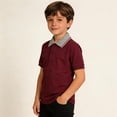thumbnail image 1 of WELOIJEVBE Kids Boy's Short Sleeve Polo Shirts School Uniform Shirts Casual Collared V Neck Polo Shirts Boys 8-9 Years Boy Clothes, 1 of 3