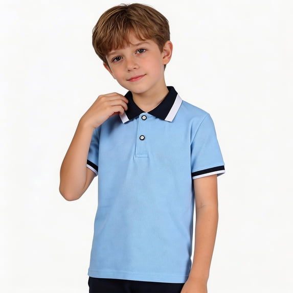 WELOIJEVBE Kids Boy's Short Sleeve Polo Shirts Summer Active Performance Tops for Kid Classic Collared Neck Boys' Polo Shirts 8-9 Years Boys Clothes