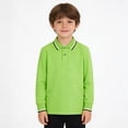 thumbnail image 1 of WELOIJEVBE Kids Boys Long Sleeve Polo Shirts Active Performance Tops for Kid Classic Collared Neck Kids Boys Button down Shirt Size 9-10 Years Boys Clothes, 1 of 4