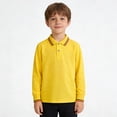 thumbnail image 1 of WELOIJEVBE Kids Boys Long Sleeve Polo Shirts Boys School Uniform Shirts Classic Collared Neck Boys Button down Shirts for Boys 5-6 Years, 1 of 4