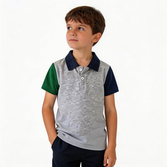 WELOIJEVBE Kids Boys Short Sleeve Polo Shirts Boys School Uniform Shirts Classic Collared Neck Boys Button down Boys Clothes Size 5-6 Years