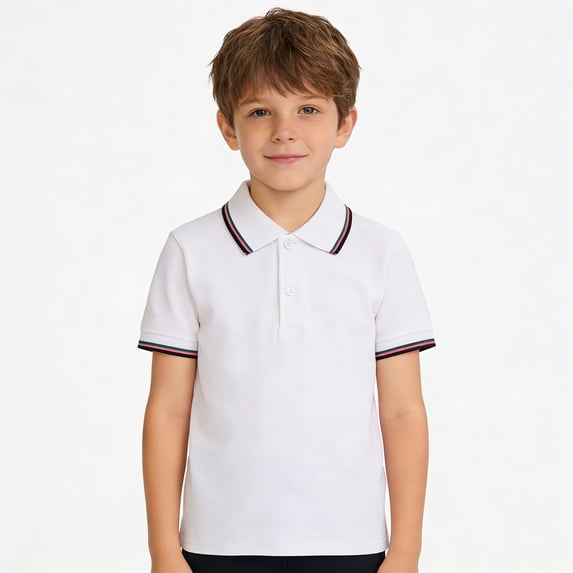 WELOIJEVBE Kids Boys Short Sleeve Polo Shirts Boys Uniform Shirts Casual Collared V Neck Boys Button down Shirt 3-4 Years Boy Clothes