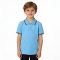 thumbnail image 1 of WELOIJEVBE Kids Boys Short Sleeve Polo Shirts Summer Active Performance Tops for Kid Classic Collared Neck Boys Polo Shirts Boys Shirts Size 6-7 Years, 1 of 3