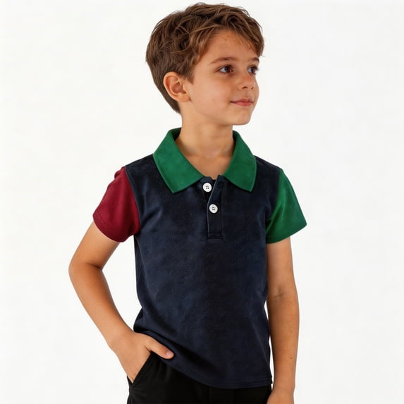 WELOIJEVBE Kids Boys Short Sleeve Polo Shirts Summer Golf Shirt School Uniform Casual Collared V Neck Kids Boys Button down Shirt Boy Shirts Size 8-9 Years
