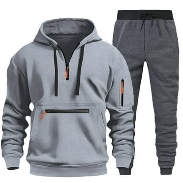 WELOIJEVBE Men's Fashion Hoodies&Sweatshirt and Sweatpants Sets Autumn and Winter Two Piece Hooded Sweatshirt Hooded Sweatshirt and Pants Set for Men